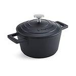 MasterClass Casserole Dish with Lid 16 cm, Lightweight Cast Aluminium, Induction Hob and Oven Safe, Black