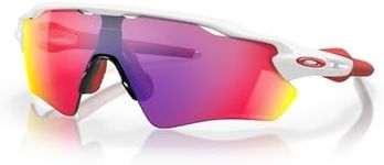 OAKLEY Men'S Mod. 9208 Sun Radar Ev Path 920805 0 Rectangular Polarized Sunglasses 38,White(POLISHED WHITE / PRIZM ROAD),38