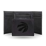 Rico Industries Laser Engraved Trifold Wallet, Toronto Raptors, 3.25 x 4-inches, Black