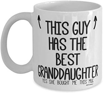 Grandpa in laws Mug - Gifts for Grandpa in law - This guy has the best Granddaughter - Coffee Mugs - wm7425