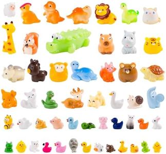 pkaoakyo 52pc Mini Resin Animal Figurines Set - Enchanted Fairy Garden & Desktop Decor, Eco-Friendly Collectible Gift | Vibrant Miniature Resin Animals for Moms, Women & Nature Lovers