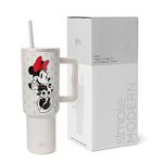 Simple Modern 40 oz Disney Trek Tumbler with Handle and Straw | Insulated Stainless Steel Water Bottle Iced Coffee Cup Travel Mug | Gifts for Women | 40 oz | Minnie Mouse Love