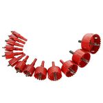 AKOLAFE Holesaw Set 13Piece Metal Hole Saw Sets 18mm to 75mm Hole Saw Drill Bit Holesaw Kit for Plastic, Wood Sheet, Plasterboard, Metal, Iron