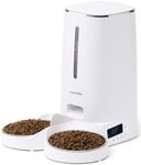 FUKUMARU Automatic Cat Feeder, Timed Pet Feeder for Cats and Dogs with 2 Bowls, 4L Dry Food Dispenser Support Programmable Portion Control, 6 Daily Meals