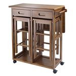 Winsome Wood Space Saver with 2 Stools, Square