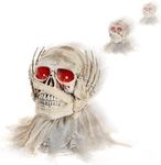 Halloween Animatronics Crawling Mummy Head - Animated Scary Talking Decoration with Sound & Sensor Activated, Creepy Voice, Spooky Move, Light-Up Eyes, Haunted Horror Prop for Indoor, Outdoor