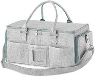 HBlife Baby Diaper Caddy Organizer, Nursery Storage Bin, 16" x 10" x 7" Large Portable Basket Shower Gift Newborn Essentials Baby Registry Must Haves Items-Green