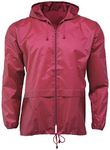 G5 APPAREL Lightweight Unisex Water Resistant Plain Kagool Jacket (XL, Raspberry/Cherry)