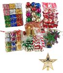 LAZYBEEE Beautiful 70 Pcs Mini Christmas Tree Decoration Ornaments Set for Tree Decorations - Christmas Decorations Items (Random Tree Decor Ornaments Will be Send)