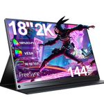 UPERFECT Gaming Monitor 144Hz 18 Inch Portable Monitor 2K 2560x1600 with Freesync/HDR/100% sRGB, Matte Monitor with IPS /16:10 /300Nit Mini HDMI/Type-C, Extend Monitor for PC/Laptop/PS3 4/Phone