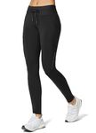 BALEAF Fleece Lined Leggings Womens Waterproof Thermal Winter Warm Hiking Ski Running Leggings High Waisted with Pockets Black M