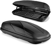 TANGZON Car Roof Box, 400L Waterproof Hard Shell Roof Box with Locking System & Dual Side Opening, Rooftop Cargo Carrier for Luggage, Bags and Camping Gear, Fits Most Cars, Black