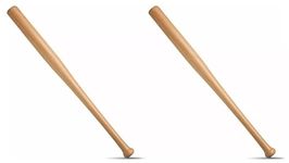 2 Pack Baseball Bat Wooden Heavy Duty Metal Rounder Softball Pole Stick Solid Wood Strong Heavy Anti-Slip Long Lightweight for Training and Practise Adults Kids