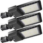 3 Pack 300W LED Parking Lot Lights, 5000K 39000LM (135LM/W) Outdoor Street Lighting with Dusk to Dawn Adjustable Slip Fitter, IP65 Waterproof Shoebox Pole Light for Stadium Sports