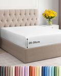 Fitted Sheet Small Double 120x190cm, White - Deep Pocket 30cm (12") - Non Iron Soft Brushed Microfibre - Machine Washable - Fade & Shrink Resistant - OEKO-TEX Certified - Breathable - Easy Care - Soft