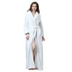 Womens Long Robe Soft Fleece Fluffy Plush Bathrobe Ladies Winter Warm Sleepwear Pajamas Housecoat Nightgown