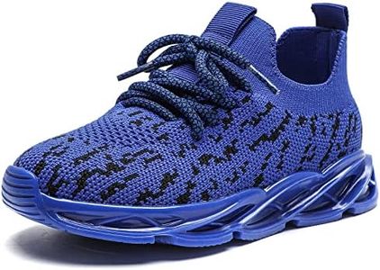 DADAWEN Boys Girls Sneakers Kids Lightweight Breathable Tennis Athletic Running Shoes for Toddler/Little Kid/Big Kid Blue US Size 6 M Toddler