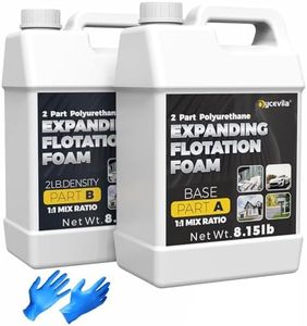 2 Gallon Kit Marine Flotation Foam with Gloves, 2 Lb Density Polyurethane Expanding Foam for Fence Gap Filling, Reinforcement, Closed Cell Pourable Polyurethane for Boat Flotation, Insulation