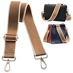 Navaris Replacement Bag Strap - Extra Long 75-138cm (29-1/2-54-3/8") Strap with Clips for Your Purse Handbag Shoulder Bag or Cross Body Bag - Brown Stripe