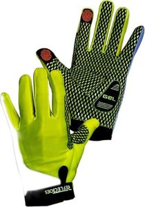 Reflective Summer Cycling Gloves for High Visibility [Half Finger] – Fluorescent Hi-Vis Gloves with Biomotion Safety, Gel Padding & Touchscreen Fingers (Medium)