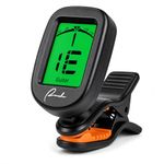Ranch Guitar Tuner Clip On - Fast & Accurate Chromatic Acoustic/Electric Guitar Tuner, Bass, Ukulele, Violin, Banjo - 360° Rotatable Digital Display, Noise Immunity - Classical Black