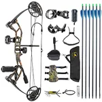 TOPOINT ARCHERY M2 Junior Compound Bow Set Beginners,Youth&Kids Bow Women Bow 17"-27" Draw Length,10-40Lbs Draw Weight,290fps IBO, Limbs Made in USA,Bow Only 2.54lbs,Lightweight Design (Forest CAMO)