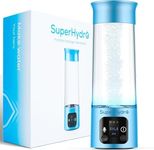 Hydrogen Water Bottle Generator - Up to 6000+ PPB Concentration - SPE/PEM Technology - Voice Reminder - Water Ionizer Machine Suitable for Travel, Daily and Office Drinking - 12oz (Blue)