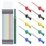 Goupchn 10PCS SMD IC Test Hook Clips with Silicone Jumper Wires Test Leads Kit for Logic Analyzer 5 Colors