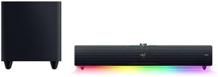 Razer Leviathan V2 Pro PC Gaming Soundbar with Subwoofer and AI Beamforming (THX Spatial Audio, Powered by Razer Chroma RGB, Bluetooth 5.0 and 3.5 mm Headset Connection) Black