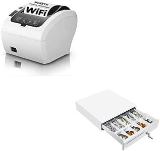 MUNBYN P047 WiFi Thermal Receipt Printer, 80mm, USB/LAN/RS232, Windows/Mac/Linux, Square Compatible, Energy Star Certified, 16" Heavy Duty Cash Register