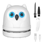 Mini Desktop Vacuum Cleaner Owl Desk Vacuum Cleaner Cute Desk Vacuum Sweeper for Cleaning Eraser Waste, Crumbs, Hair, Paper Scraps on Computer Piano Keyboard Countertop Car