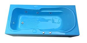 MADONNA Rex Acrylic 5.5 Feet Bath Tub with Whirlpool (Whirlpool) Massage System (Cyan Blue)