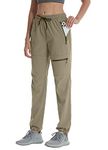 HTB Breathable UPF 50+ Golf Pants Water Repellent Hiking Camping Cargo Pants(Khaki,US XXL)