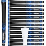 Geoleap Golf Grips Set of 13- Soft Golf Club Grips,Reduce Taper Design Provides High Traction and Performance,13 Grips with 15 Tapes and 13 Grips with All Repair Kits for Choice. (Standard, Black Blue-Classic( 13 grips only with 15 tapes))