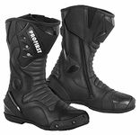 PROFIRST- Genuine Leather Motorbike Boots Armoured Motorcycle Long Ankle Protection boot Shoes Anti Slip Racing Sports | Black, UK 10 / EU 44