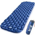 Lightweight Sleeping Mat, Ultra Light Inflatable Camping Pad, Outdoor Hiking Backpacking Festival Air Mattress, Waterproof TPU, 190cm x 56cm x 5.5cm, 520g (Blue)