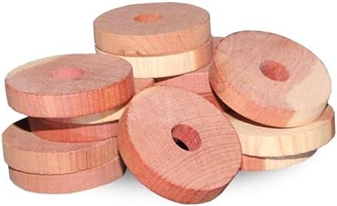 Yotsuba Cedar Rings, 12-Pack Cedar Rings for Clothes Storage - Natural Scented Insect Repellent for Moth Control - Easy to Hang on Hangers - Safe for Clothes, Linen, and Homes (Round Ring)
