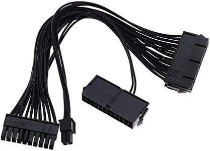 EMSea Dual PSU 24-Pin ATX Motherboard Adapter Cable 20+4 Pin Dual PSU Cable Mining Adapter ATX Motherboard Adapter Extension Cable 30cm 18AWG 24 Pin Female to 24 Pin (20+4) Pin Splitter Cable