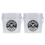 Chemical Guys ACC10602 Heavy Duty Ultra Clear Detailing Bucket for Cars, Trucks, SUVs, Jeeps, Motorcycles, RVs & More, 4.25 Gallon, 2 Pack (Buckets Only)