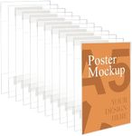 Kurtzy 12 Pack A5 Adhesive Wall Poster Holders - Universal Wall Mounts, Crack & Scratch Resistant - Clear Acrylic Sign Displays with Adhesive Tape - Office, Store & Restaurant - No Drilling Required