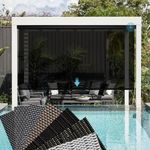 SmartWings Motorized Outdoor Patio Shades, Compatible with Zigbee/Alexa/Z-Wave/Homekit, Remote Control Roller Blinds with Smart Motor, Exterior Solar Shades Weatherproof & Sun Blocking, Fabric Samples