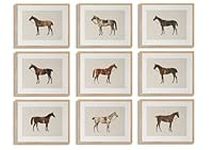 LOARTVE 9Pcs Vintage Horse Canvas Wall Art Posters,Farmhouse Horse Art Prints Rustic Gallery Wall Decor Pictures for Living Room Office Bedroom Decoration, Unframed