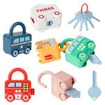 Ainiv Lock and Key Toy Montessori Toys Car-6 Car Modles, Preschool Learning Early Educational Toys, Busy Board Games for Toddlers Activity, Fine Motor Skills Toys Gift for 3 4 5 6 Year Boys Girls Kids