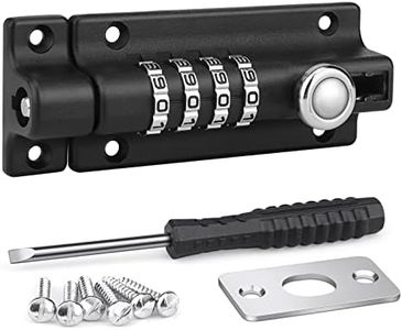 Cerrojo de Combinación de 4 Dígitos,120mm Perno de Bloqueo de Combinación,Cerradura de Seguridad para Puerta con Tornillos Antisabotaje