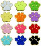 SaktopDeco 12 PCS Paw Print Patch Gold Edges Chenille Patches Paw Print Iron On Patch Cat Dog Pet Paw Patch for DIY Hats Bags Jackets