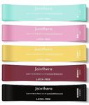 JOINTHERA Premium Latex Free Resistance Bands for Working Out - Set of 5 + Carrying Bag | Non Latex Mini Loop Workout Bands Resistance for Women and Men | Physical Therapy, Legs Exercise and Pilates