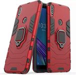 Mobirush Armor Shockproof Soft TPU and Hard PC Back Cover Case with Magnetic Ring Holder for Asus Zenfone Max Pro M1 - Armor Red