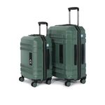 uppercase Bullet, Trolley Bag Set Of 2 (S+M) Cabin & Check-In Luggage, Hardsided Polycarbonate Printed Luggage, Tsa Lock & Anti-Theft Zippers, 2000 Days Warranty (Green, 27.5 X 47 X 66 Cm, Spinner)