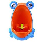 Engaging & Fun - Colorful Frog Boys Potty Training Urinal with Whirling Target - Use a Baby Boy Urinal, Making It Fun, Easy Stress Free to Potty Train a Boy (blue)