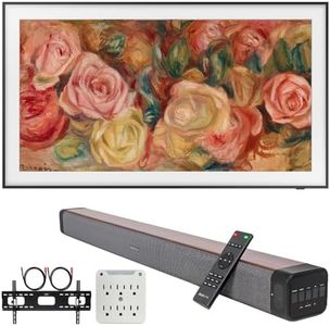 Samsung QN43LS03DA 43 inch The Frame QLED 4K Smart TV (2024) Bundle with Premium Deco Gear 60W 2.0 CH Soundbar + Deco Mount 37"-100" TV Wall Mount Bracket with Cleaning Kit + 6-Outlet Surge Adapter